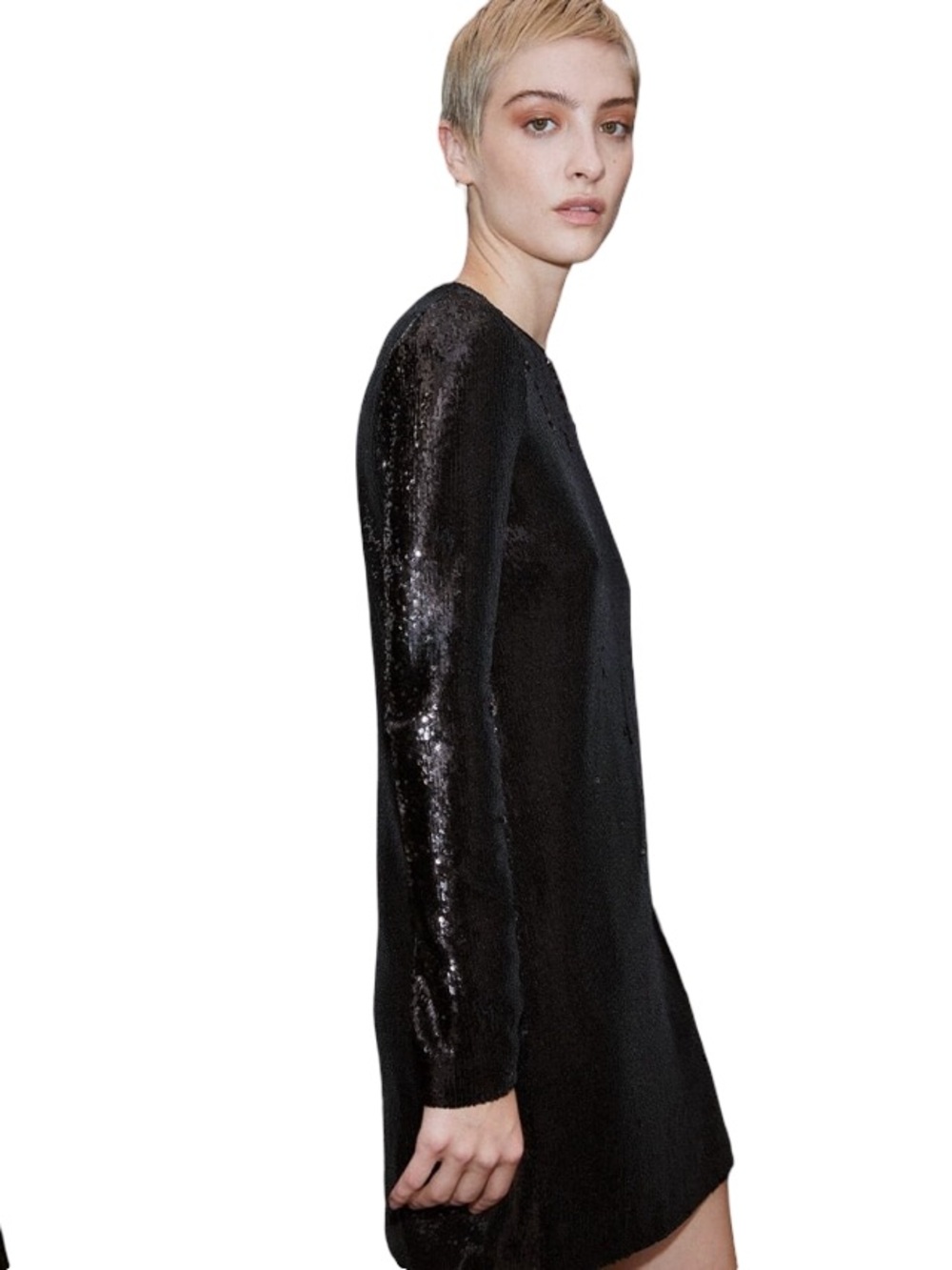 🖤 NWT ME+EM Black Sequin Velour Mini Dress Size 12 Luxury Cocktail Dress